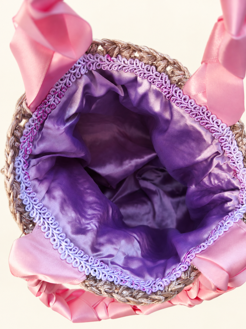 Fuchsia Glow — Textile Art Handbag with Crystals