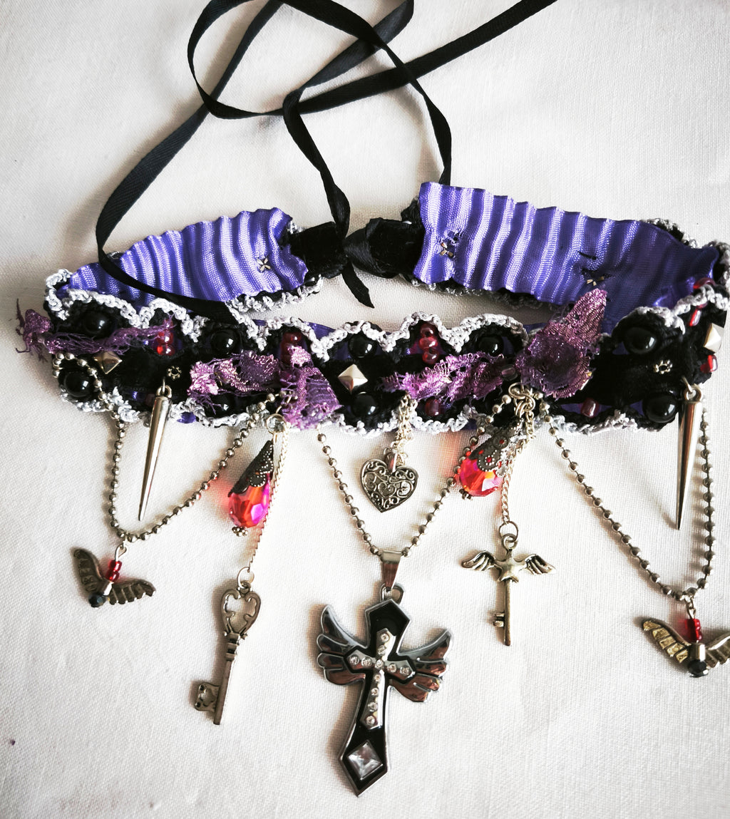 Black and purple cross
