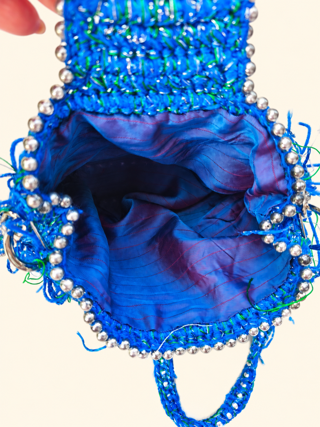 Sapphire Comet — Mini Handbag with Crystals