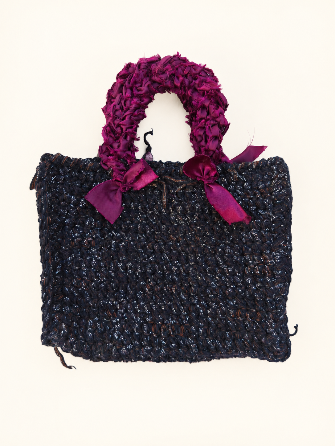 Beaded Rhapsody — Ribbon Tote Handbag