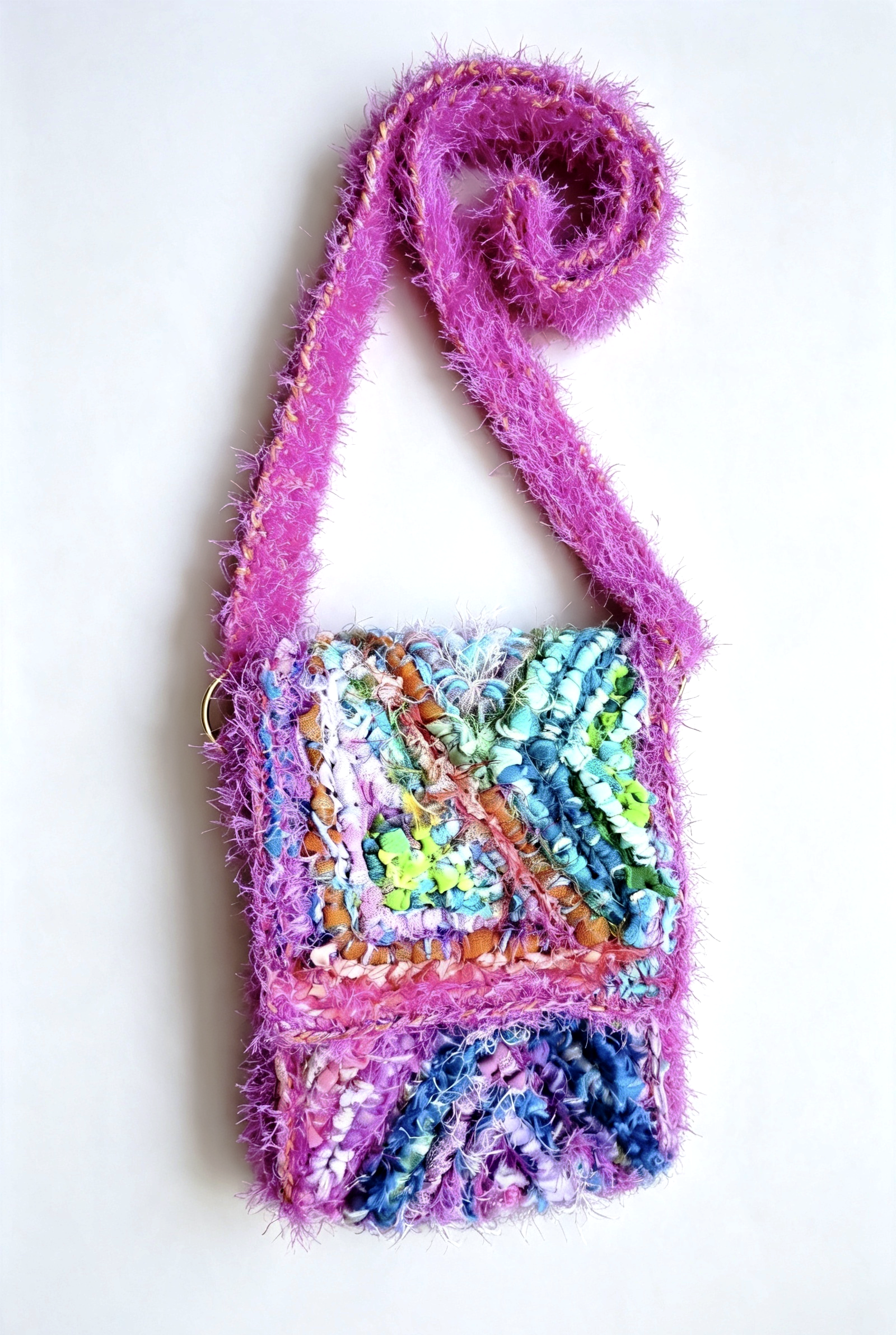 Fuchsia Messenger Bag – One-of-a-Kind Handmade Art Bag
