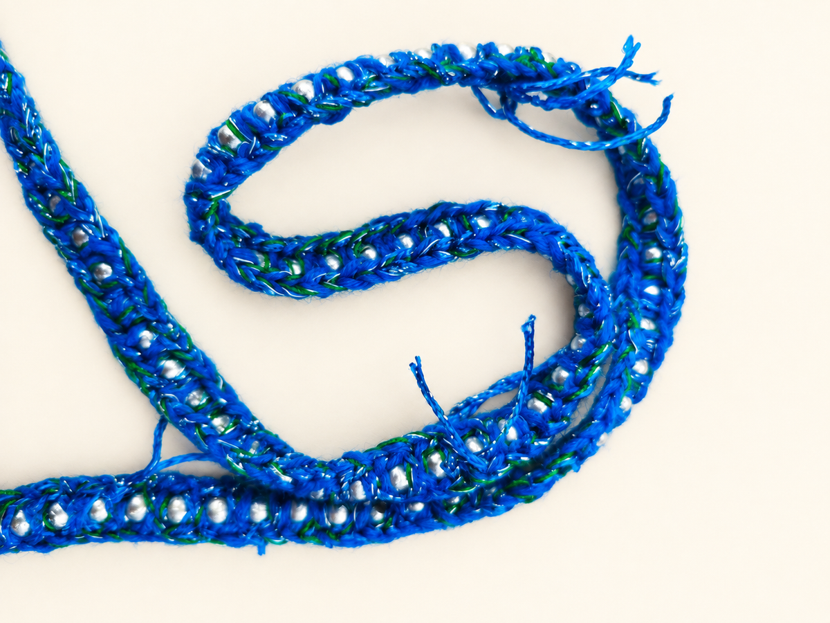 Sapphire Comet — Mini Handbag with Crystals