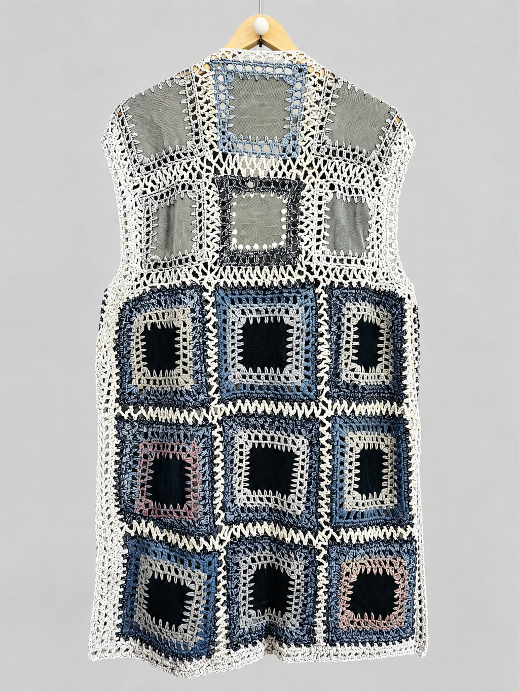 Długie KIMONARO – unisex art wear w odcieniach denimu