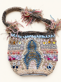 Textile Art Handbag – Embroidered Pearl Mosaic