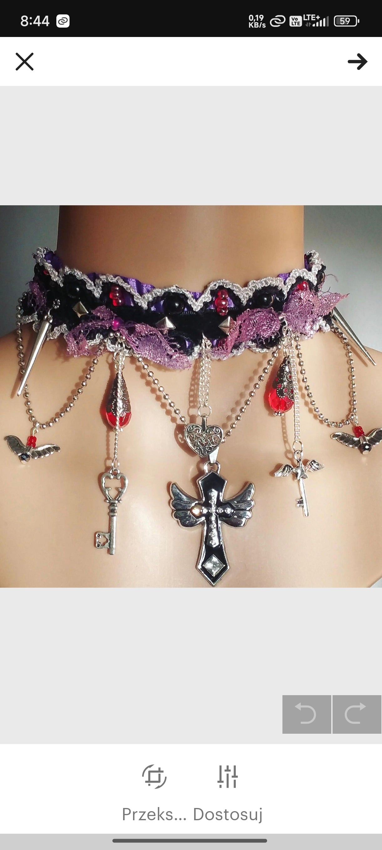 Black and purple cross