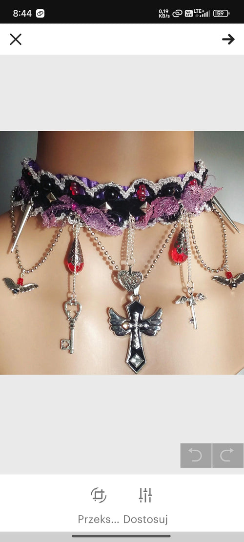 Black and purple cross