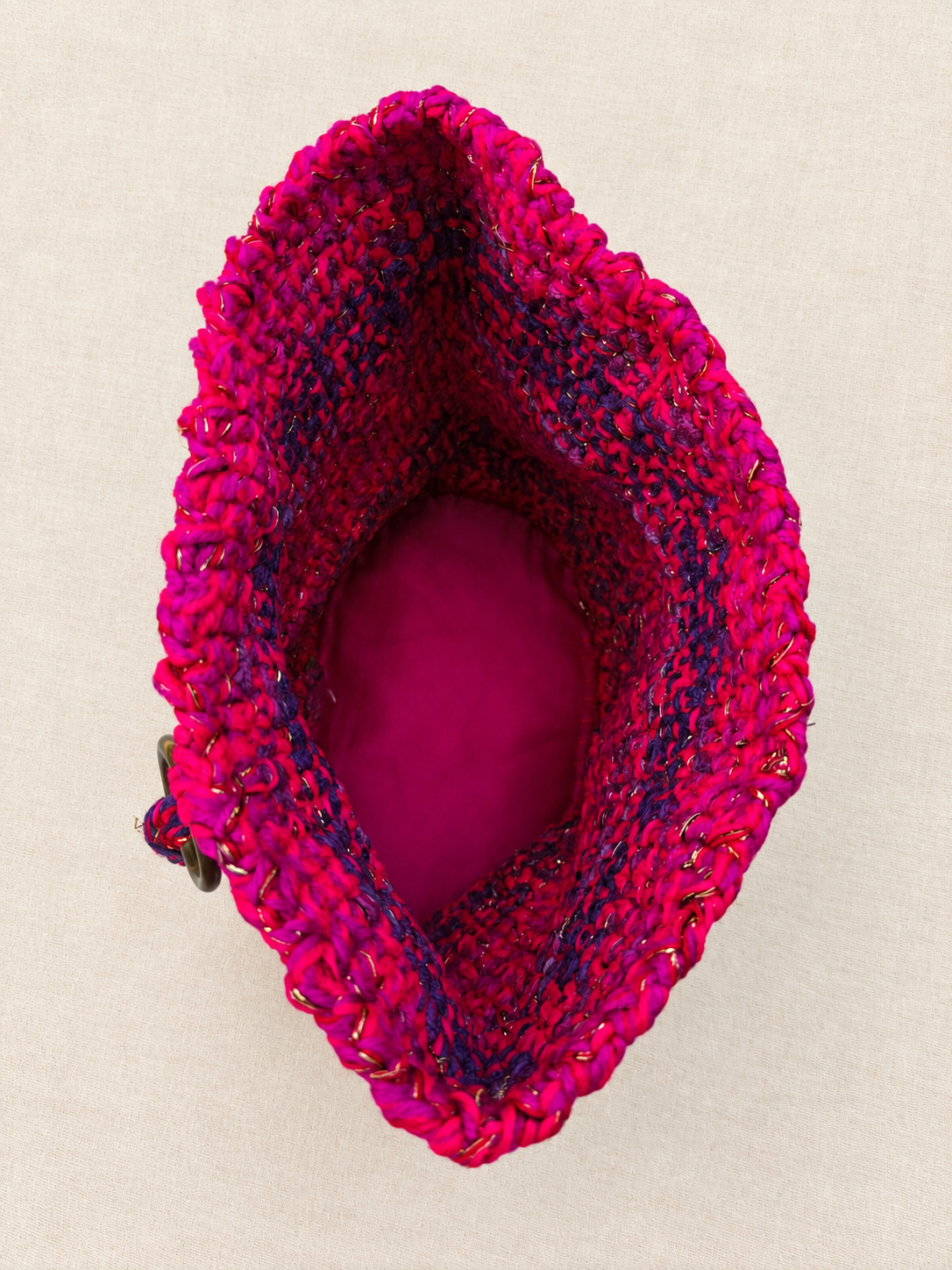 Fuchsia Bee Textile Art Handbag