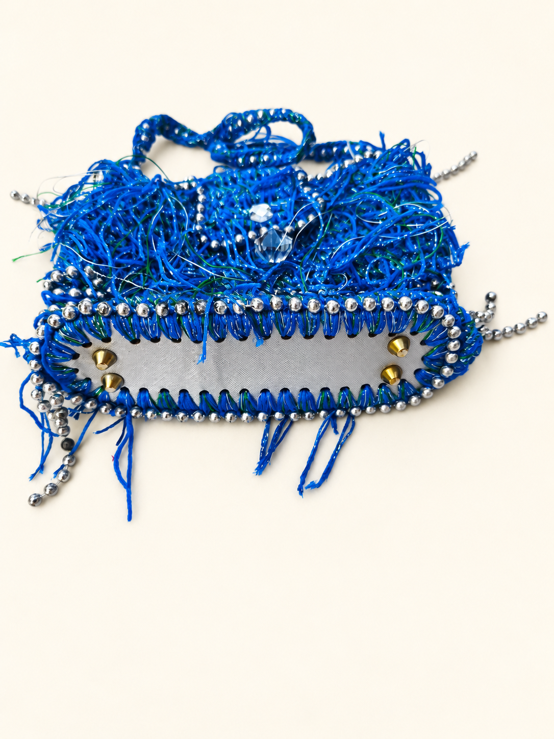Sapphire Comet — Mini Handbag with Crystals