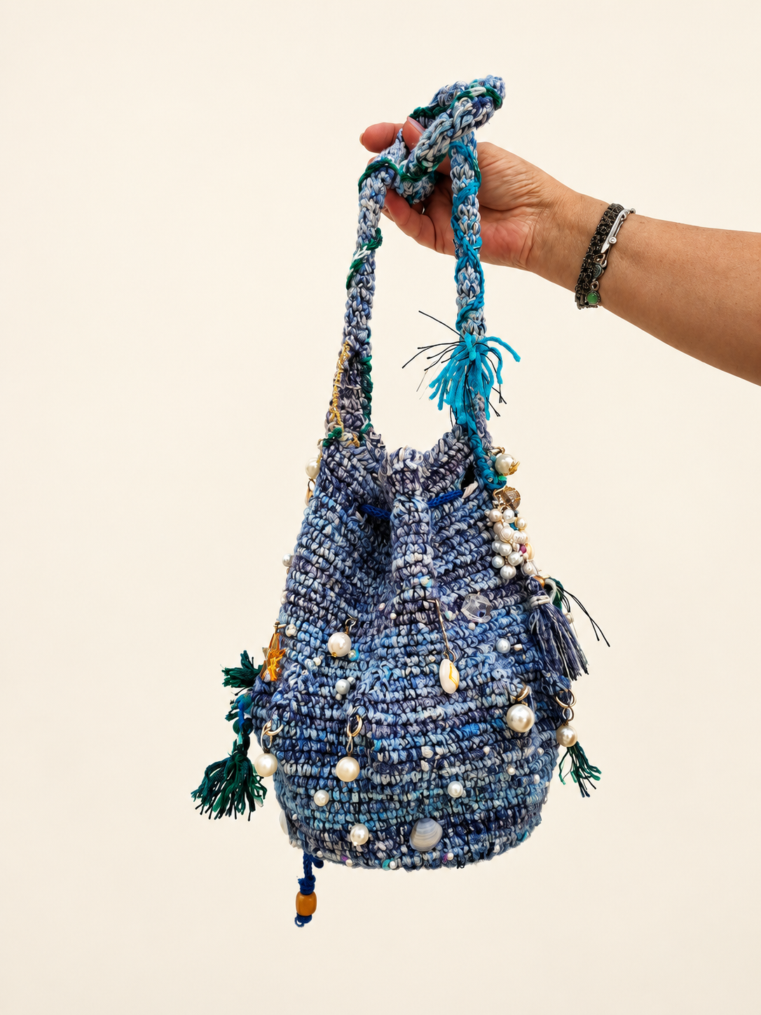 Metallic Weave — Crochet Art Handbag