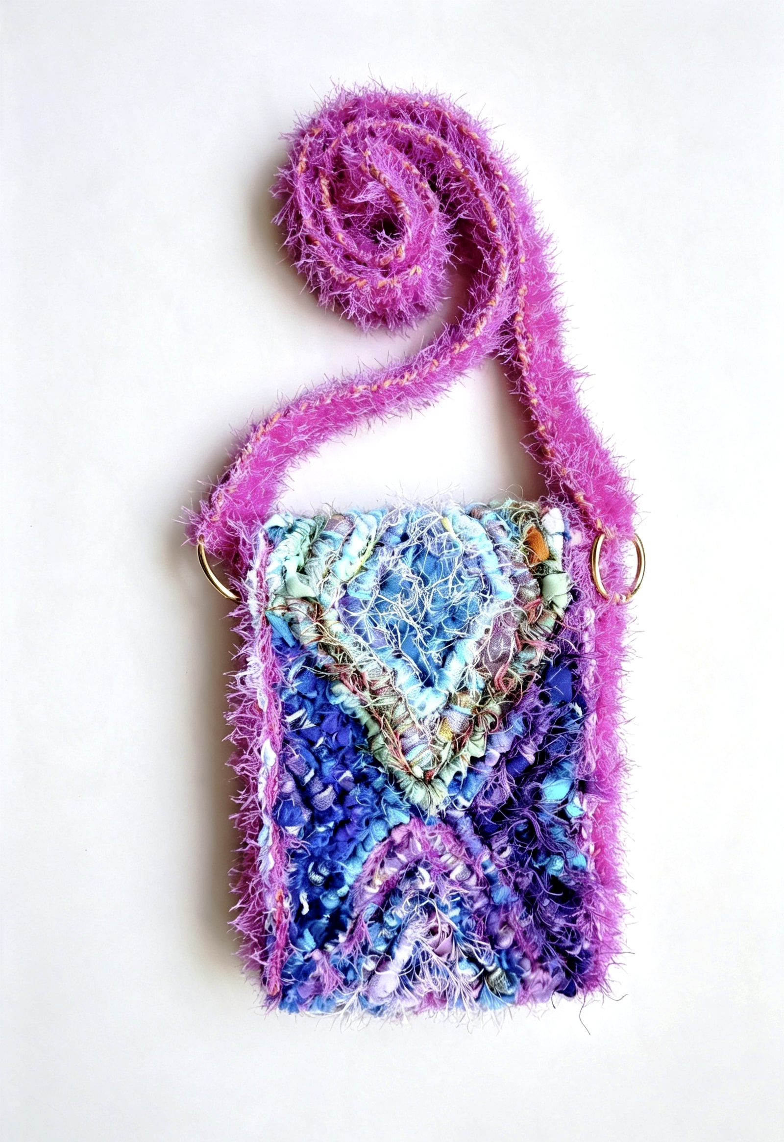 Fuchsia Messenger Bag – One-of-a-Kind Handmade Art Bag