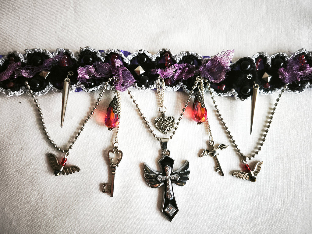 Black and purple cross