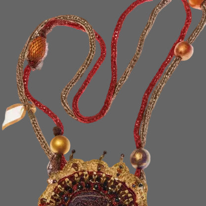 Beige Burgundy Medallion
