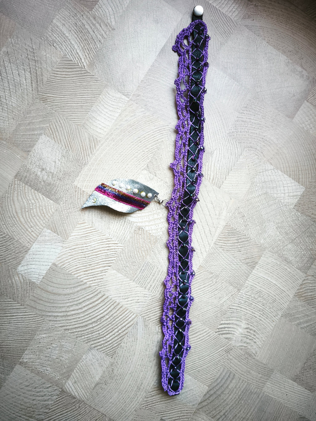 Silver Leaf with Pearls