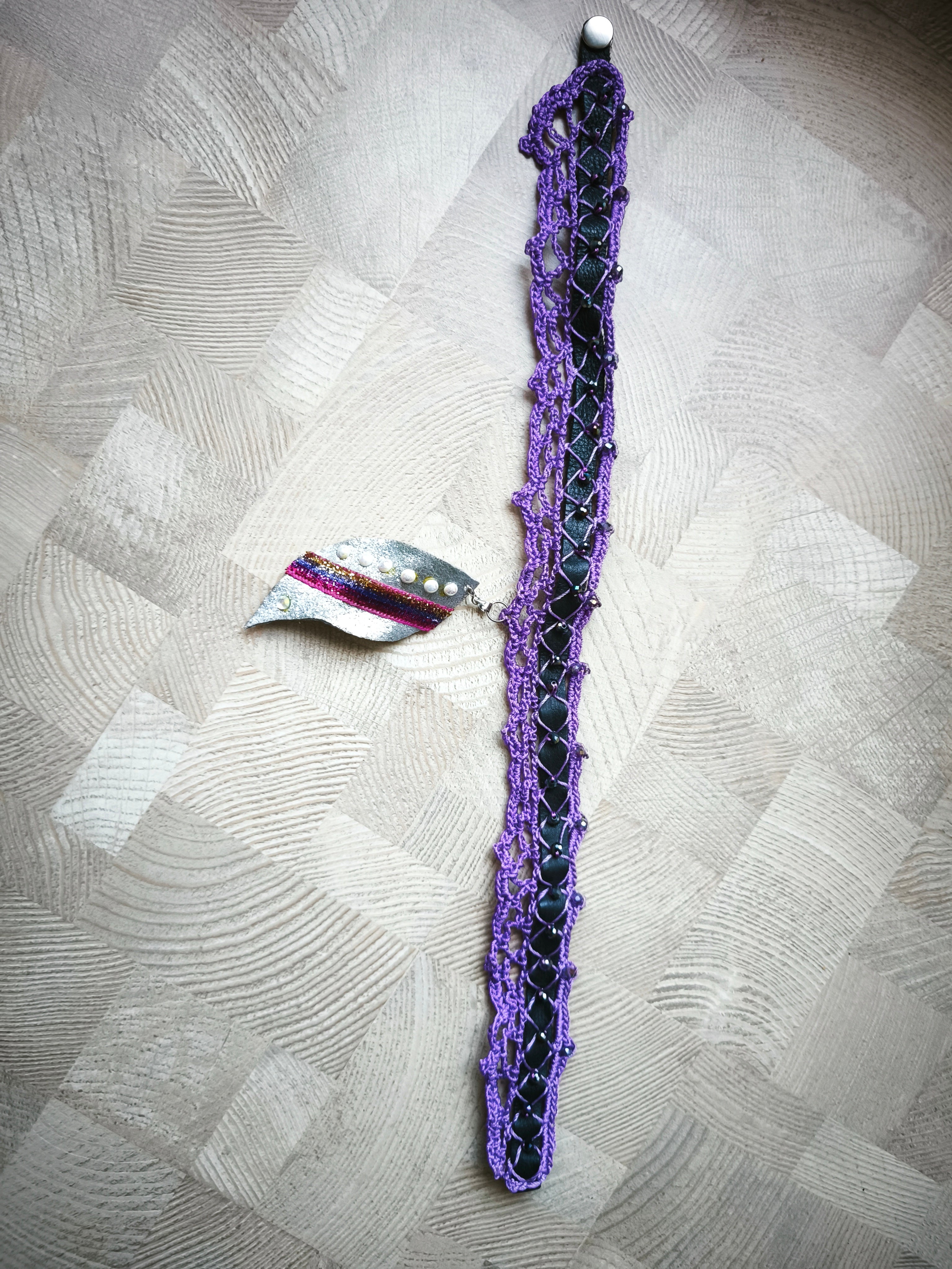 Silver Leaf with Pearls