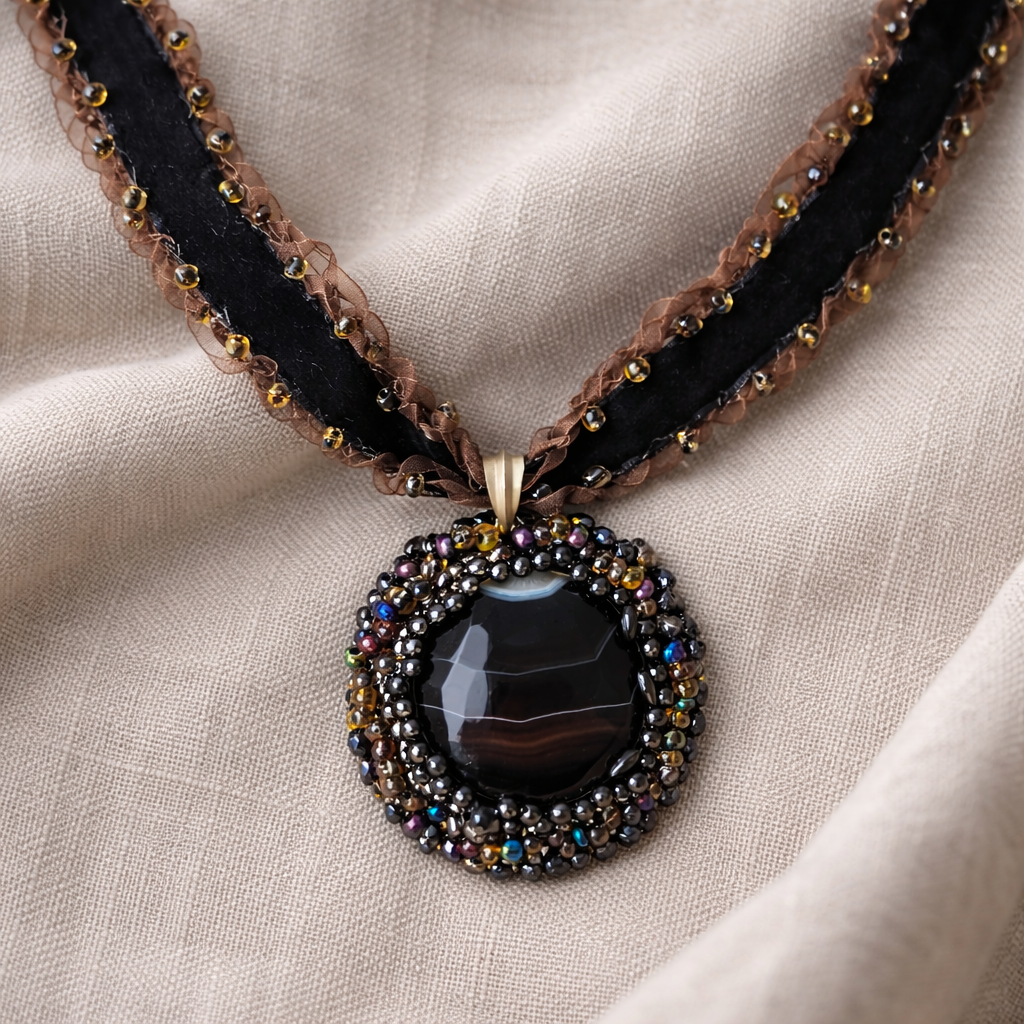 Black beaded choker