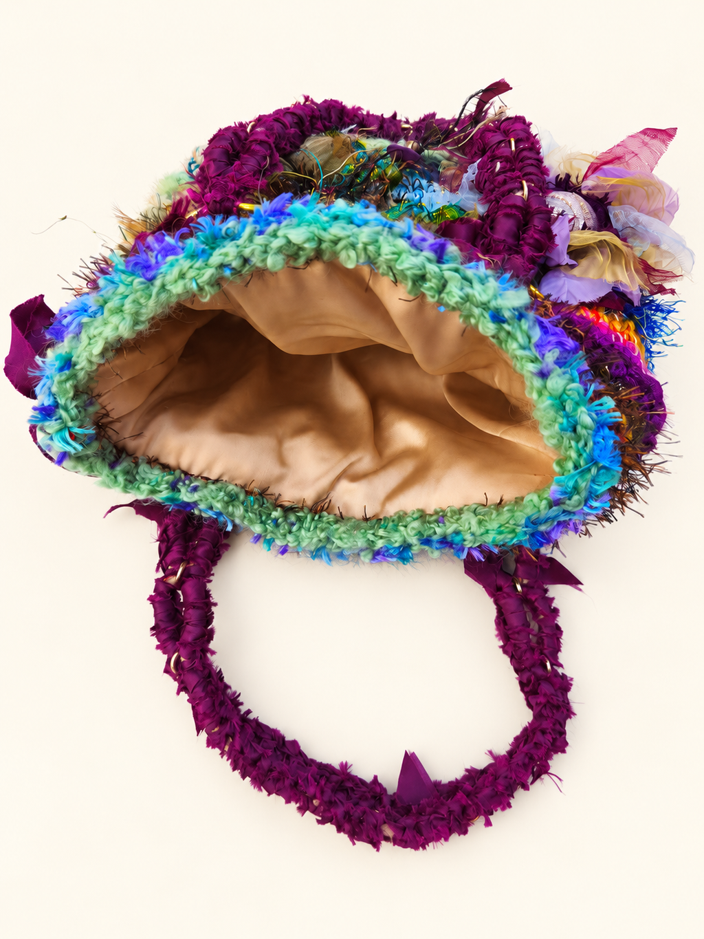 Floral Carnival — Crochet Art Handbag with Appliqués