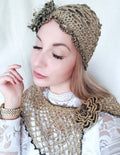 Old Gold — Retro Beanie & Openwork Collar