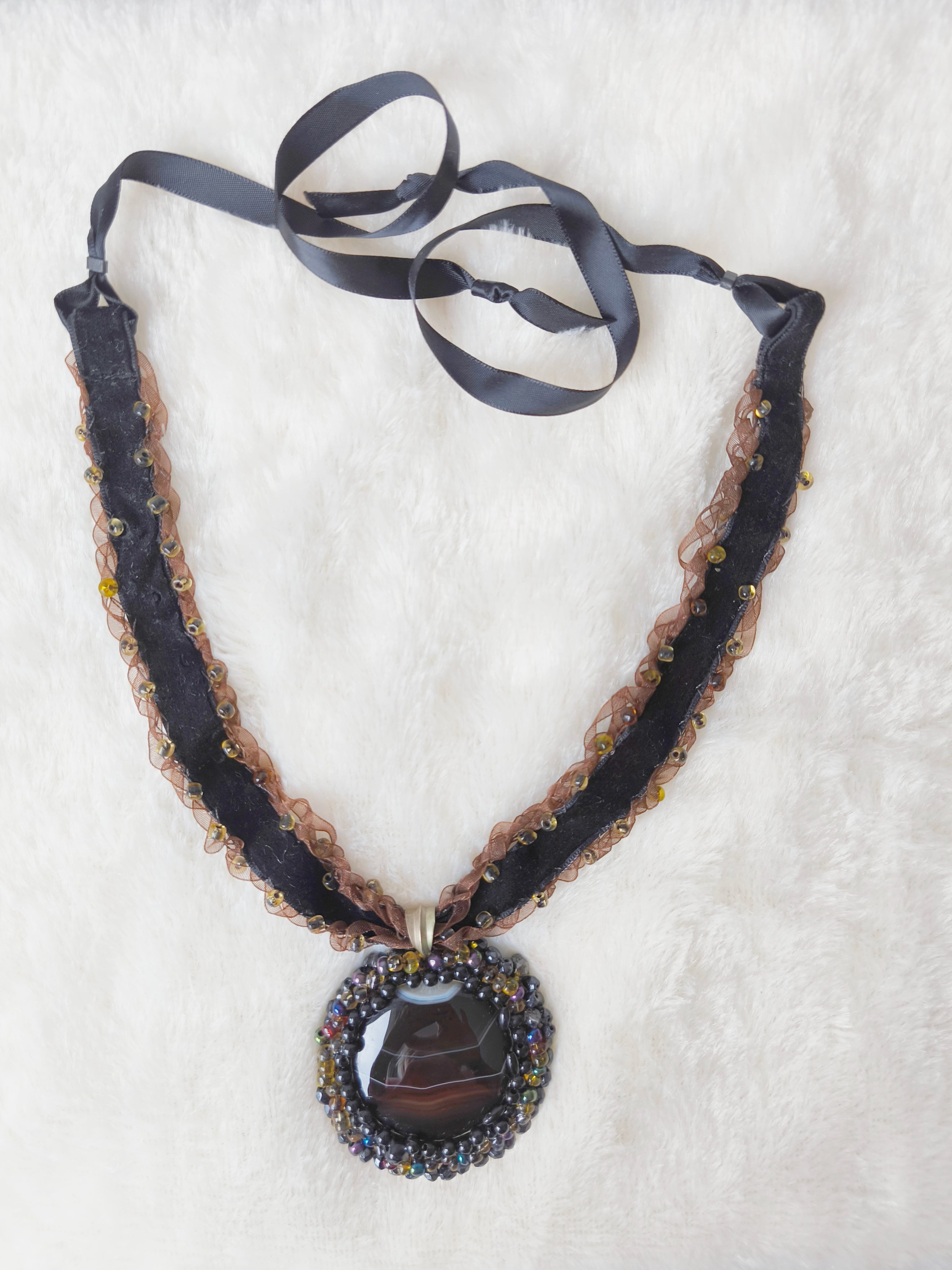 Black beaded choker