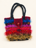 Fiery Talisman — Fringed Crochet Art Handbag
