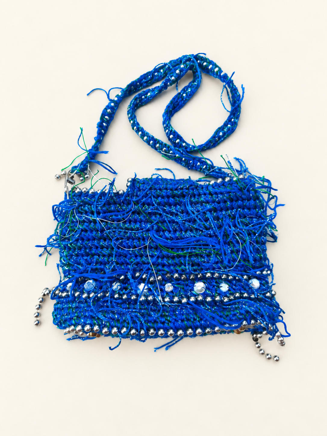 Sapphire Comet — Mini Handbag with Crystals