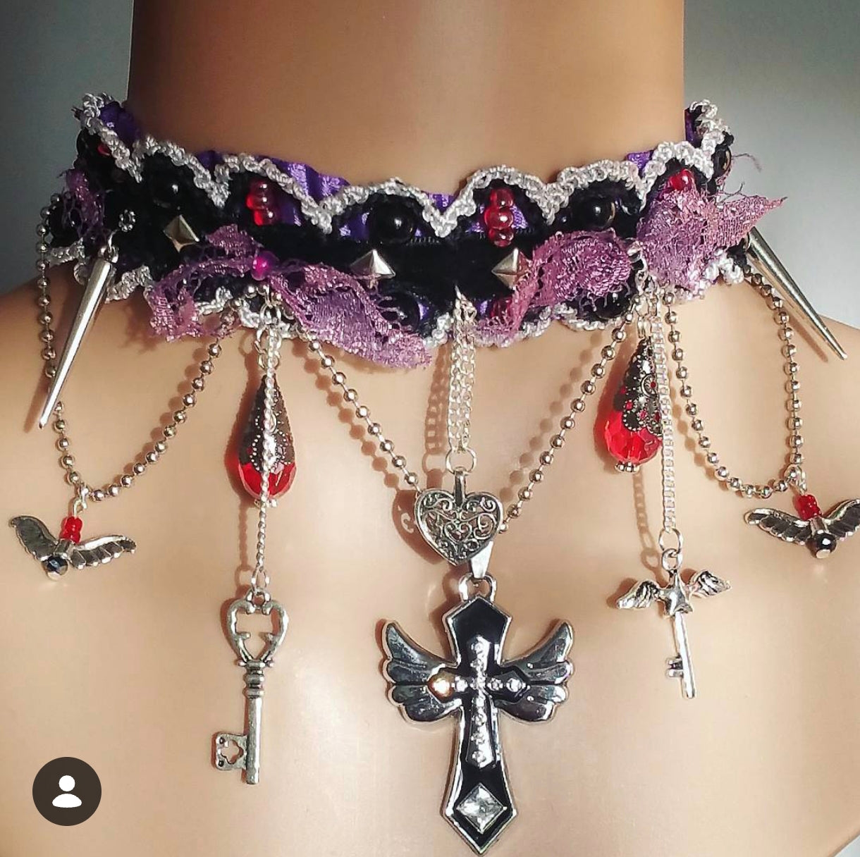 Black and purple cross