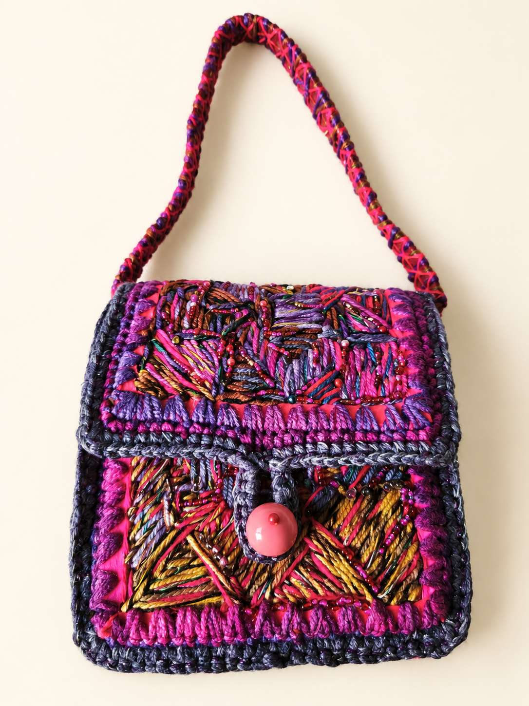 Beaded Galaxy — Small Embroidered Handbag