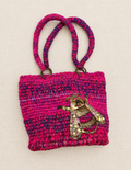 Fuchsia Bee Textile Art Handbag