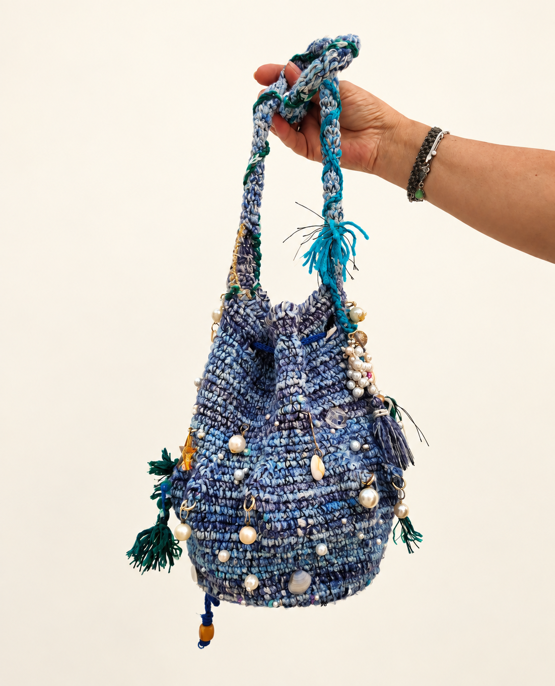 Metallic Weave — Crochet Art Handbag