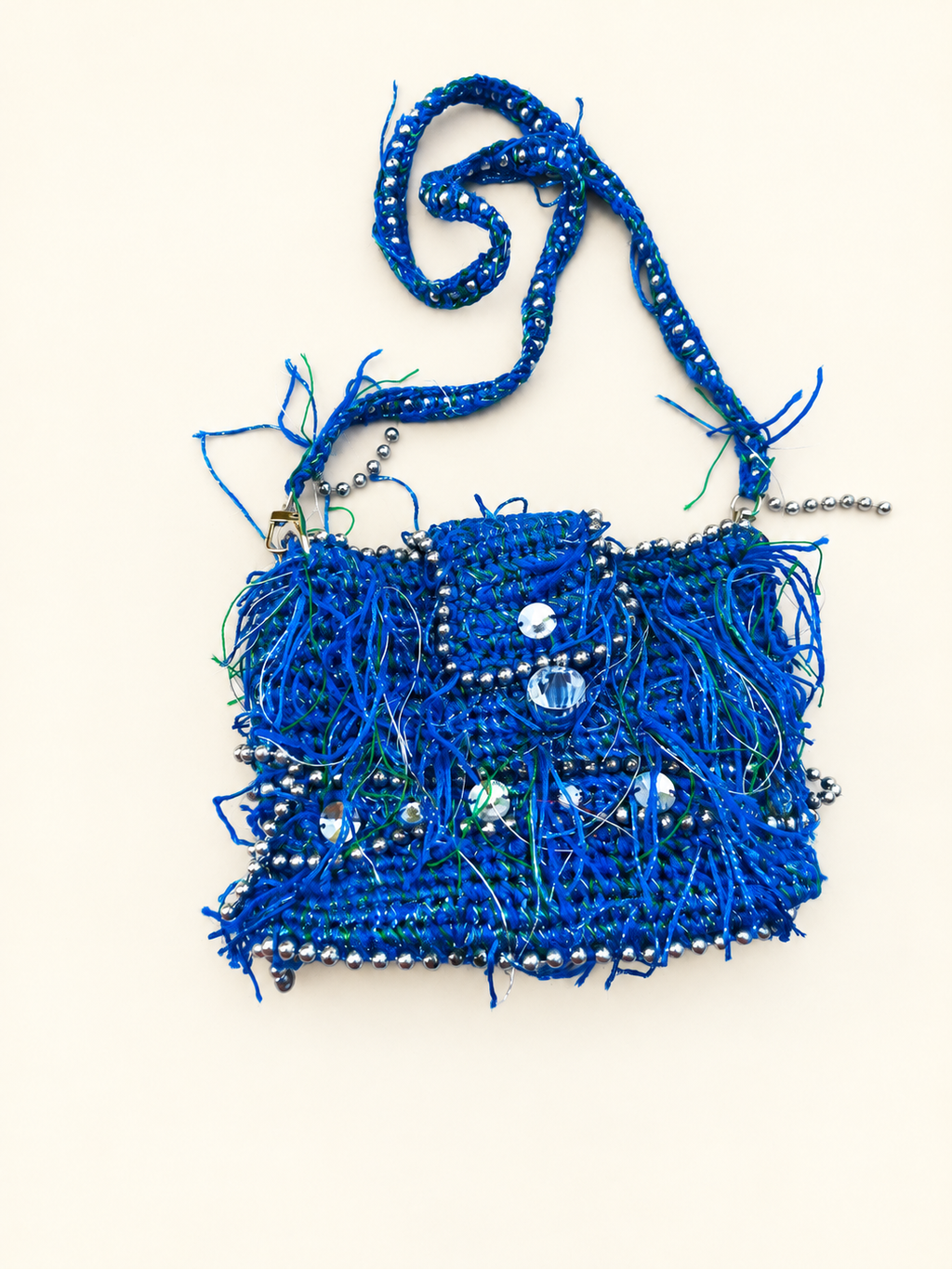 Sapphire Comet — Mini Handbag with Crystals