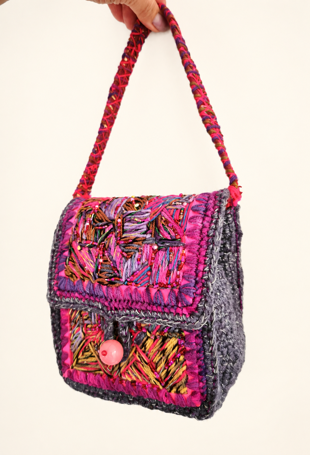 Beaded Galaxy — Small Embroidered Handbag