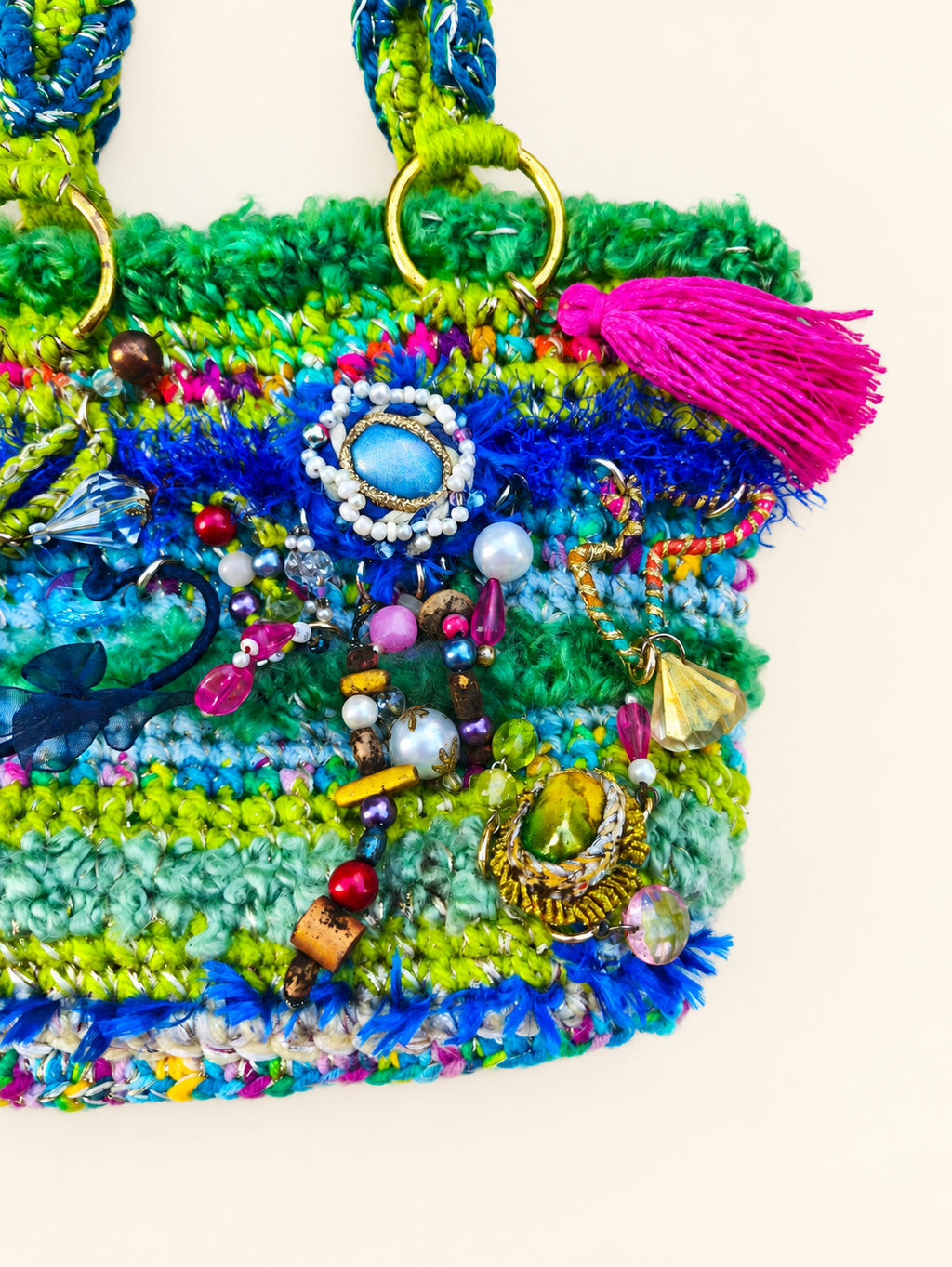 Paradise Amulet — Textile Art Handbag with Charms