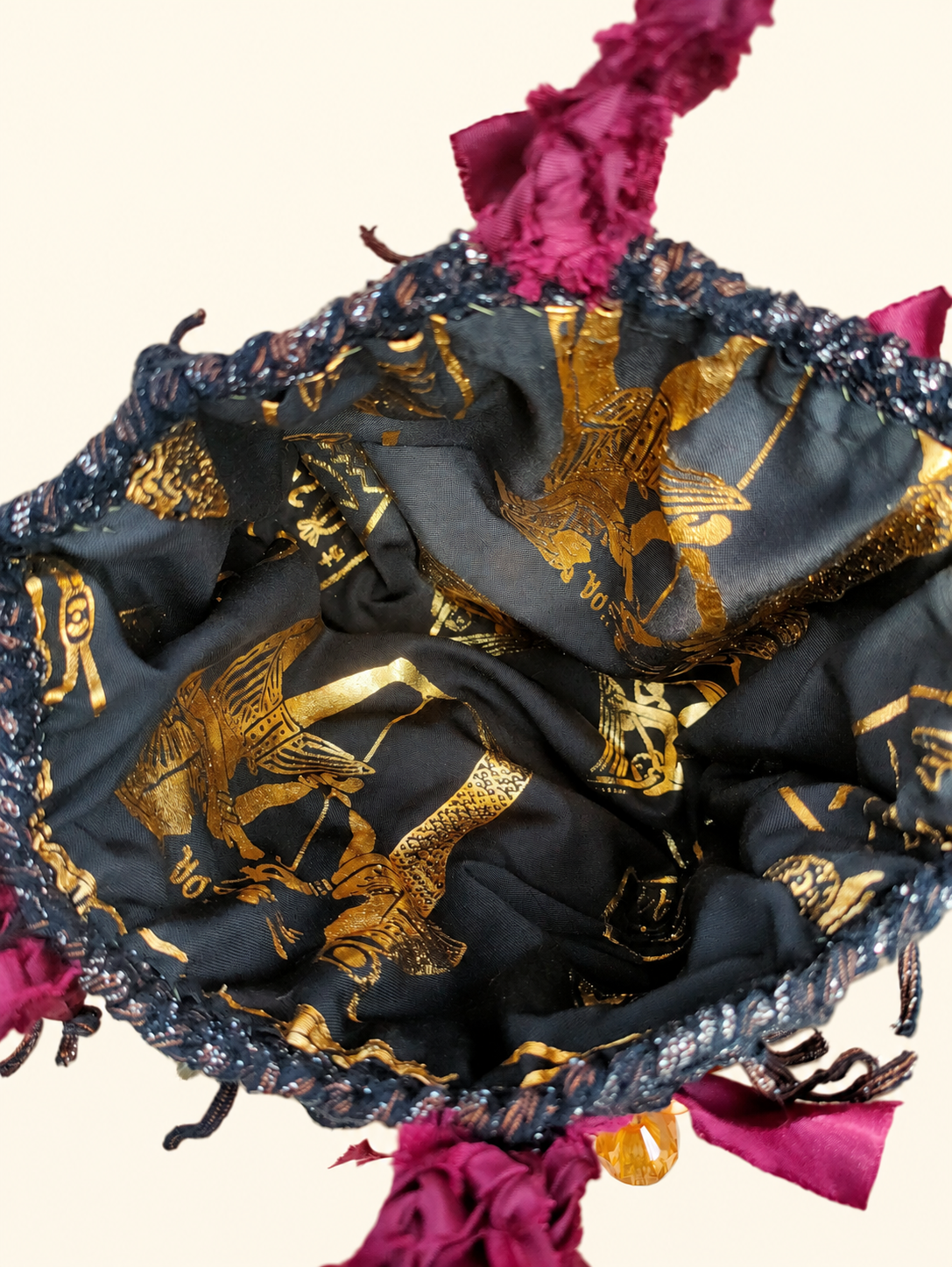 Beaded Rhapsody — Ribbon Tote Handbag