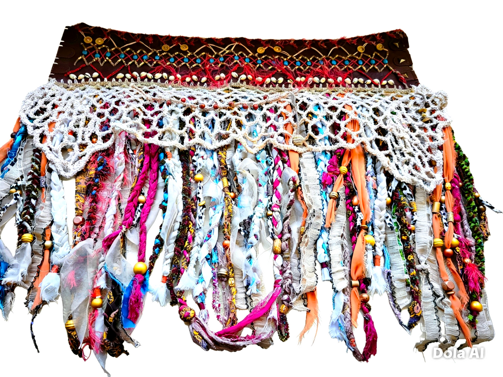Nomad Spirit - artystyczny pas boho handmade