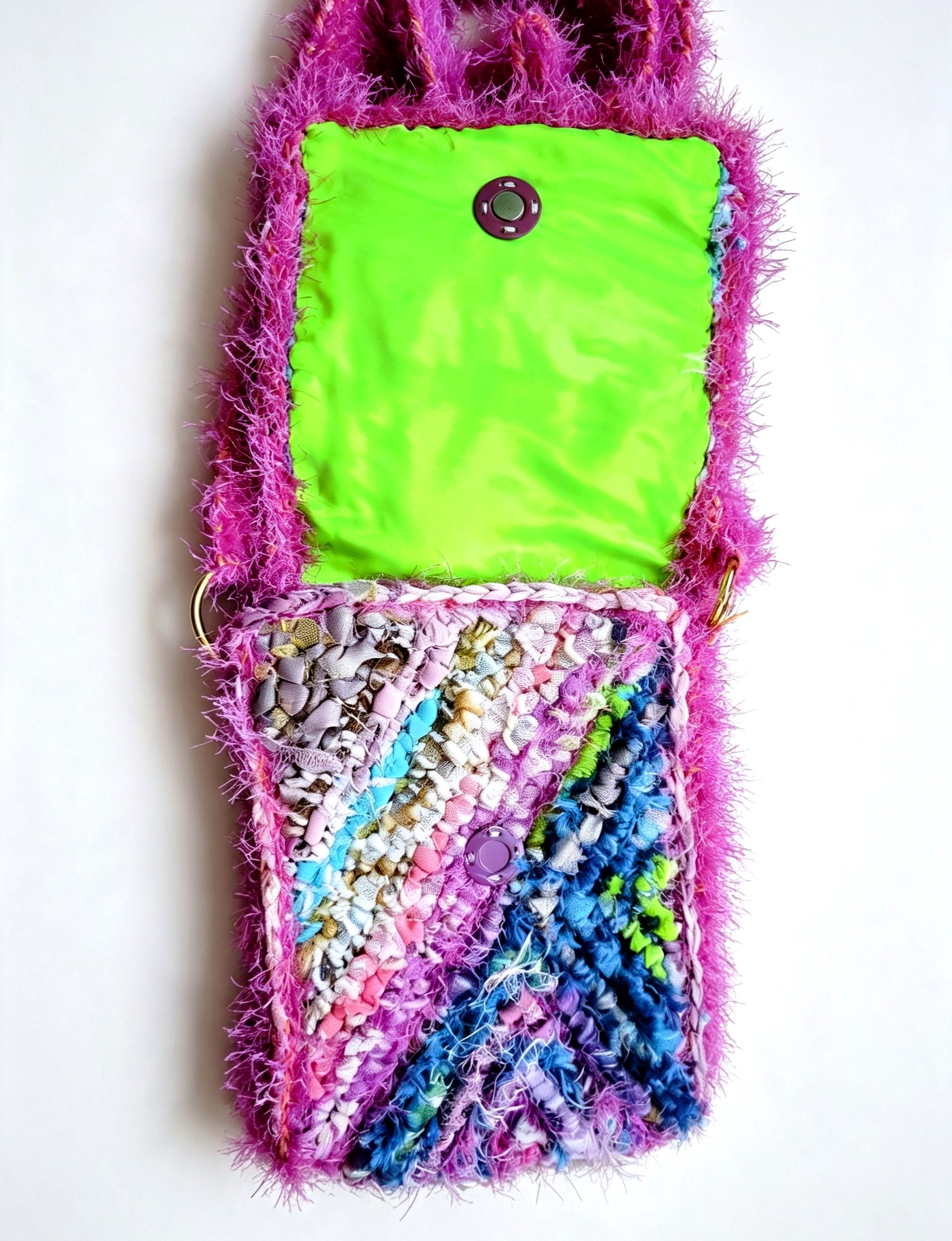 Fuchsia Messenger Bag – One-of-a-Kind Handmade Art Bag